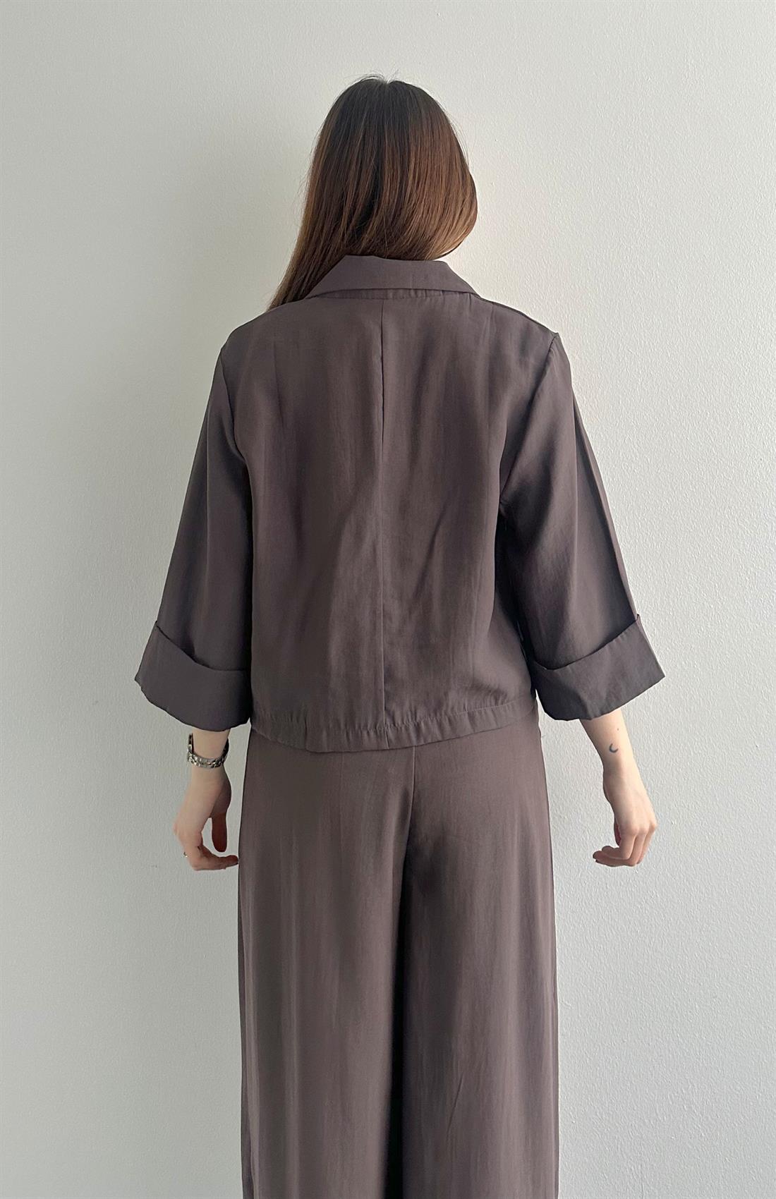 Duble Kruvaze Blazer Ceket KAHVERENGİ