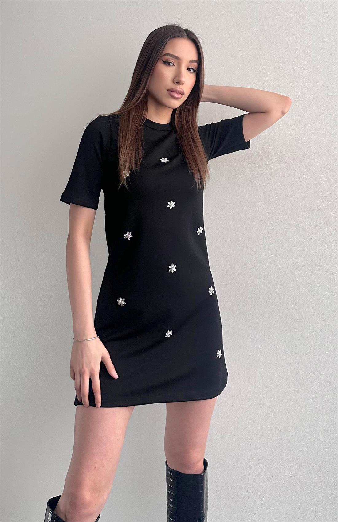 Taşli Elbise SİYAH