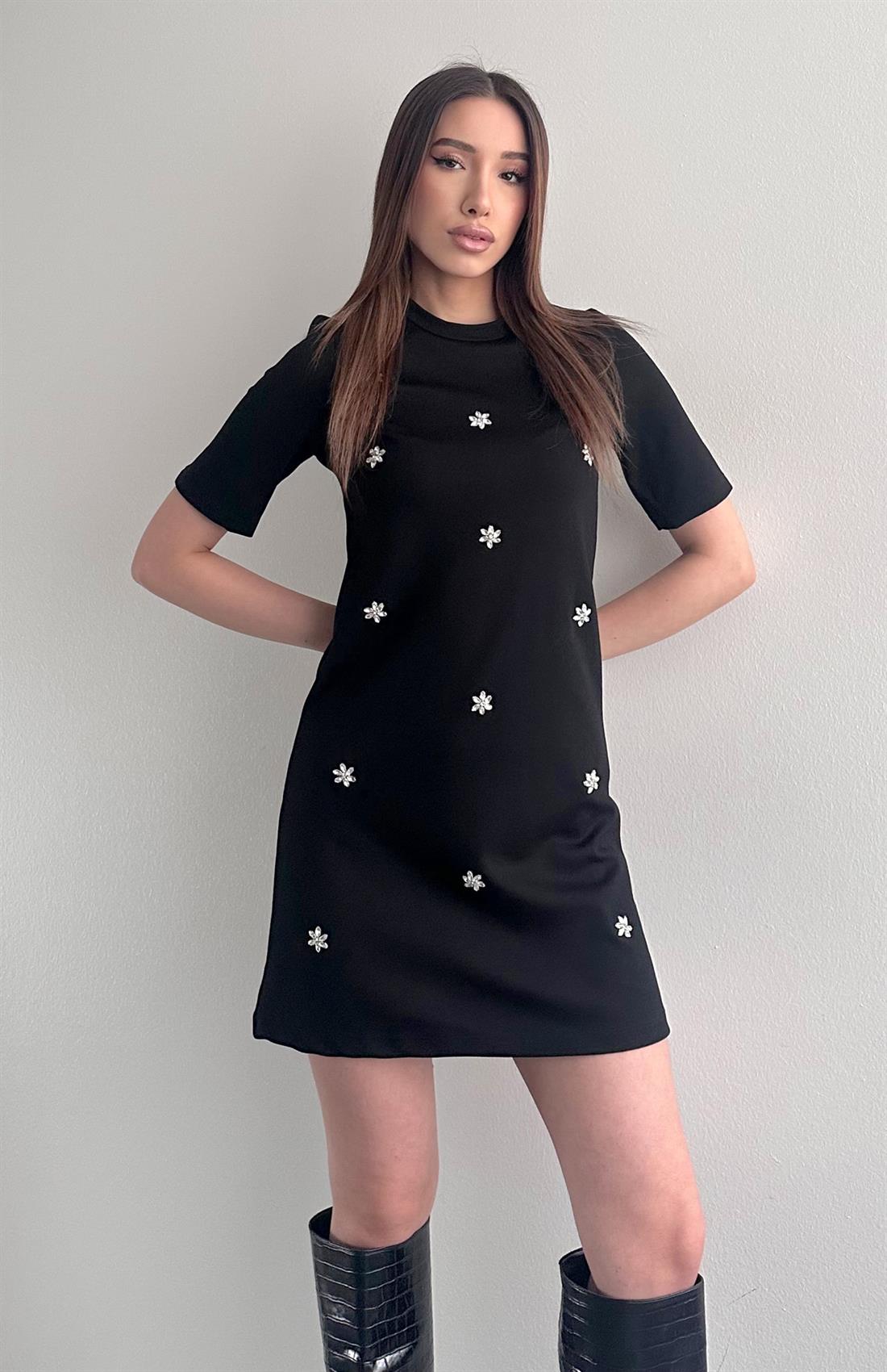Taşli Elbise SİYAH