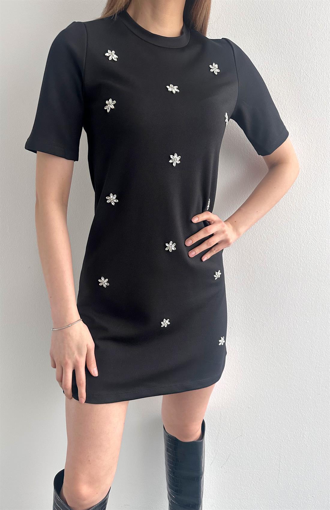 Taşli Elbise SİYAH