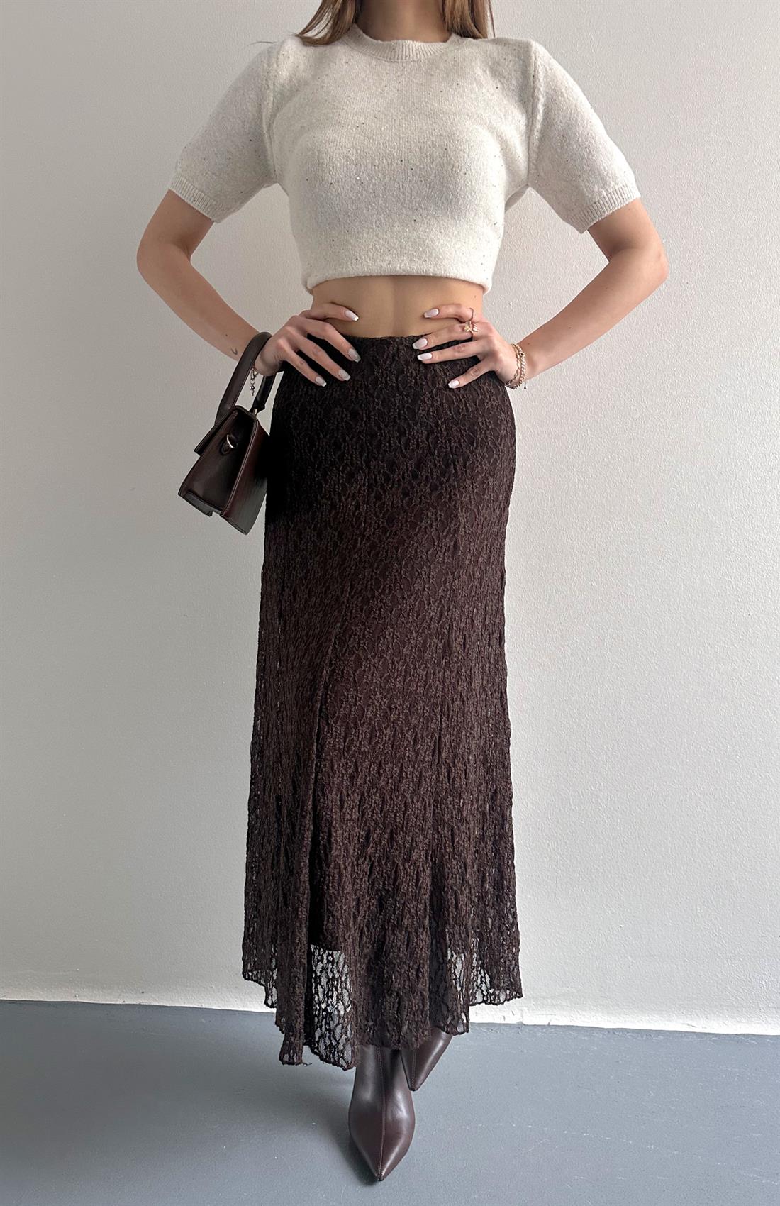 Dantel Etek KAHVERENGİ