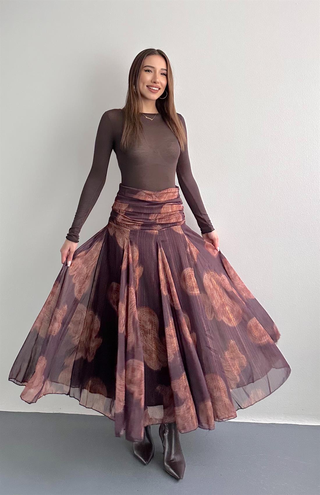 Şal Desen Etek A.KAHVE