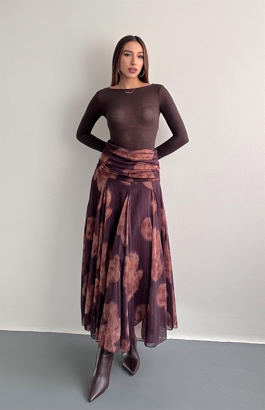 Şal Desen Etek A.KAHVE