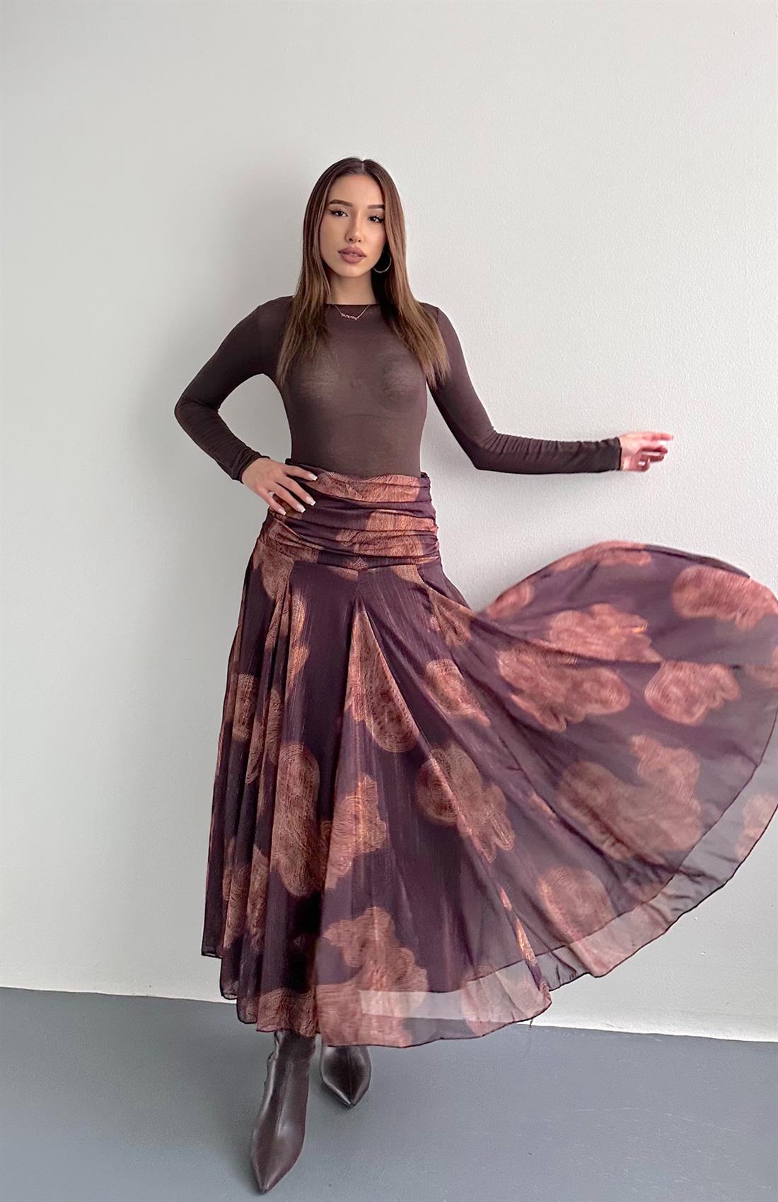 Şal Desen Etek A.KAHVE