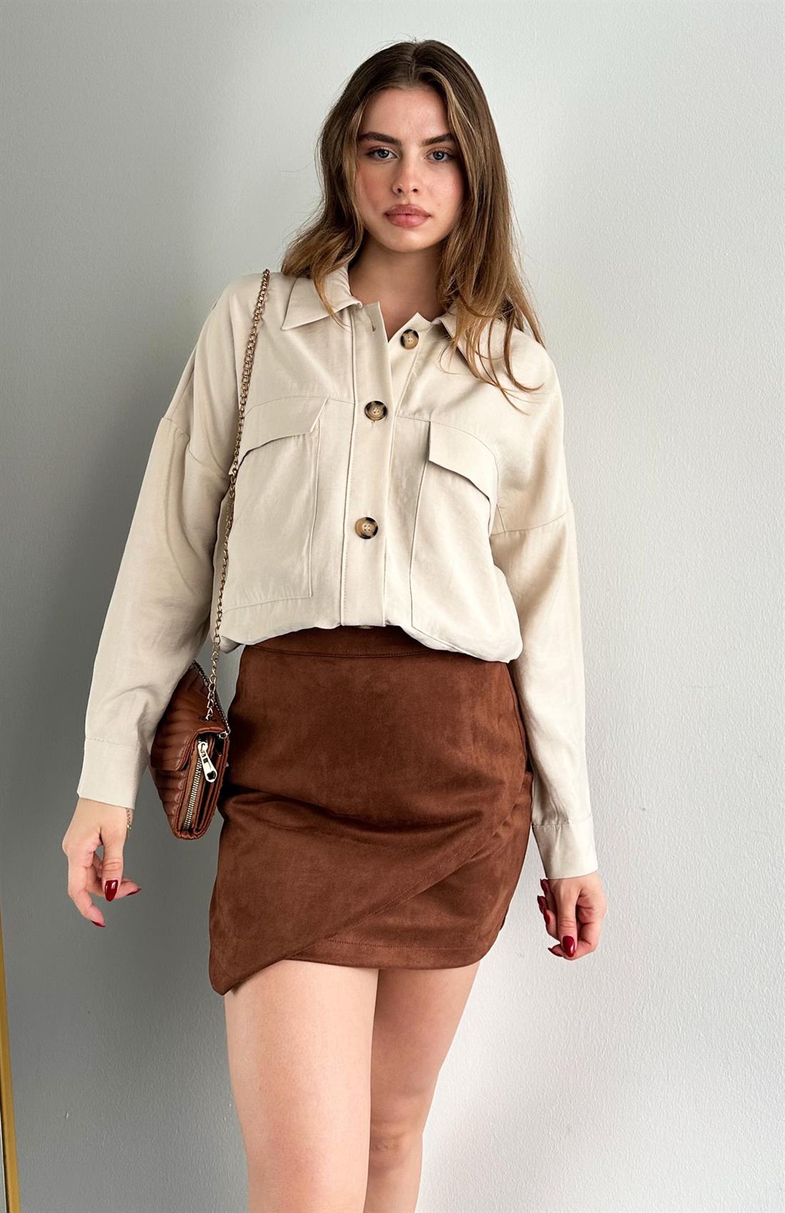 Biye Garnili Gömlek BEJ