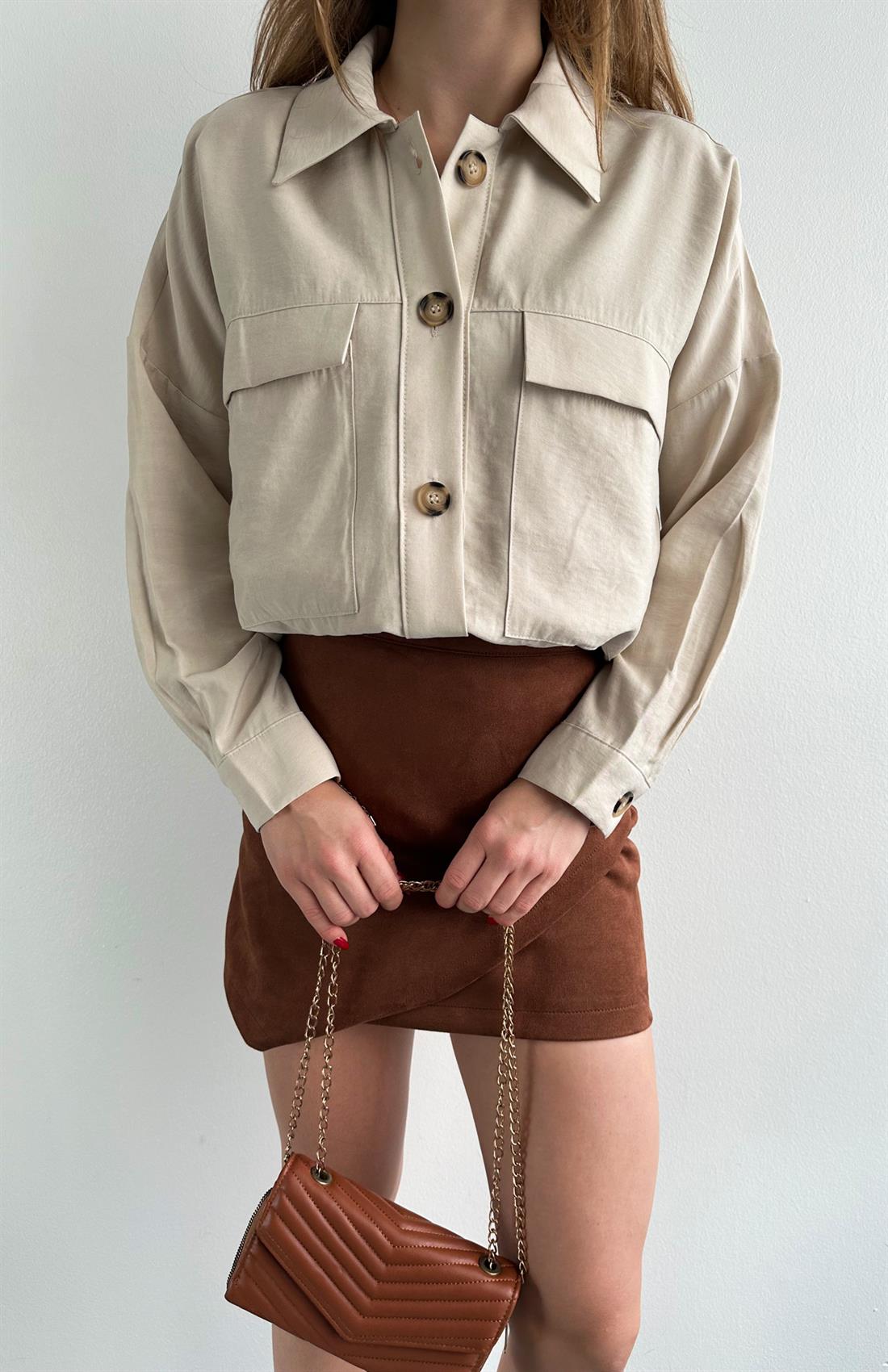 Biye Garnili Gömlek BEJ