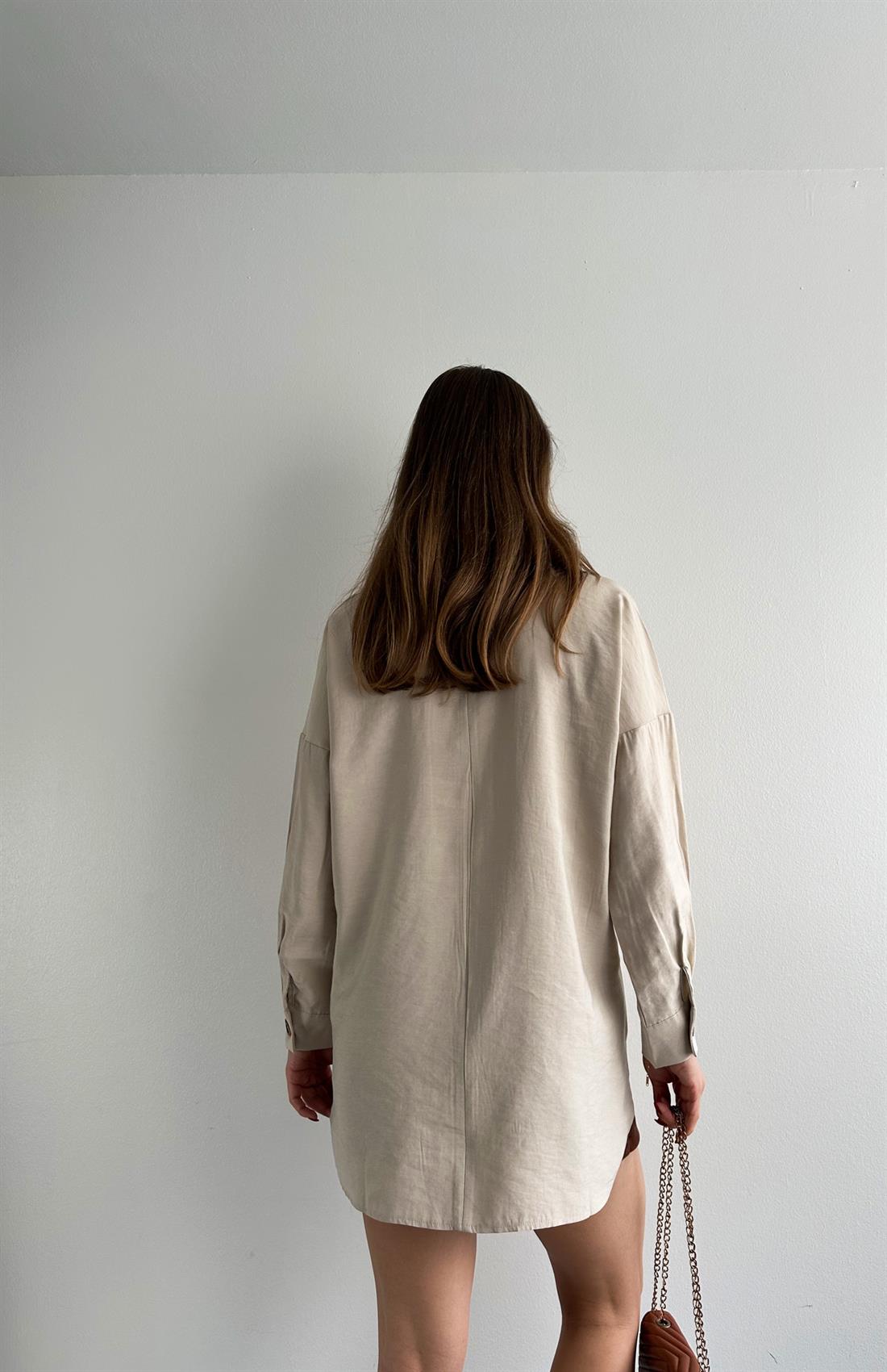 Biye Garnili Gömlek BEJ