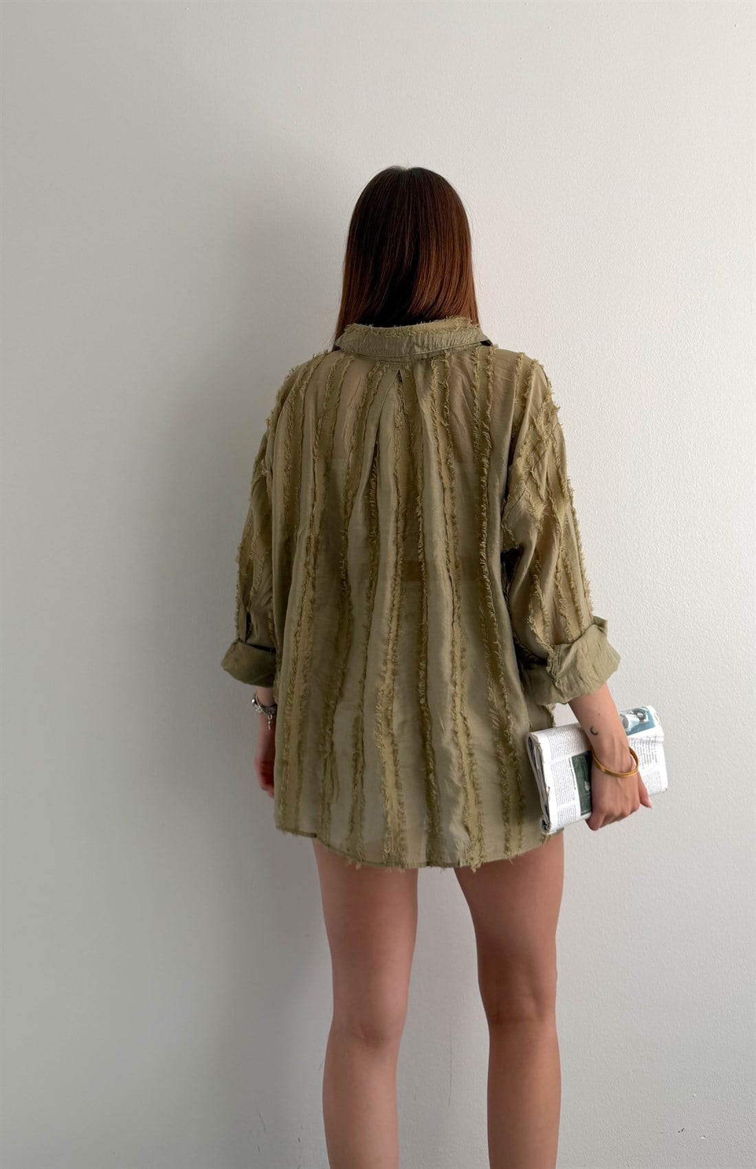 Cepli Oversize Gömlek HAKİ