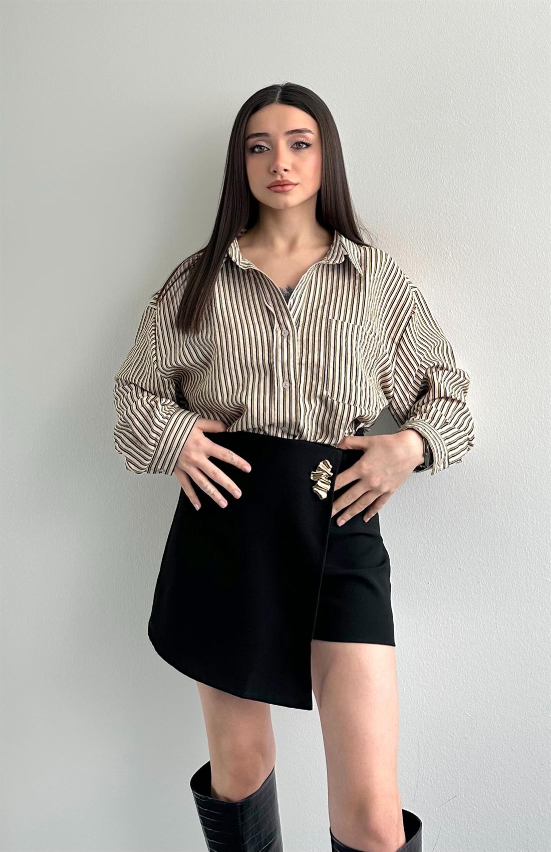 Cepli Oversize Vito Gömlek BEJ