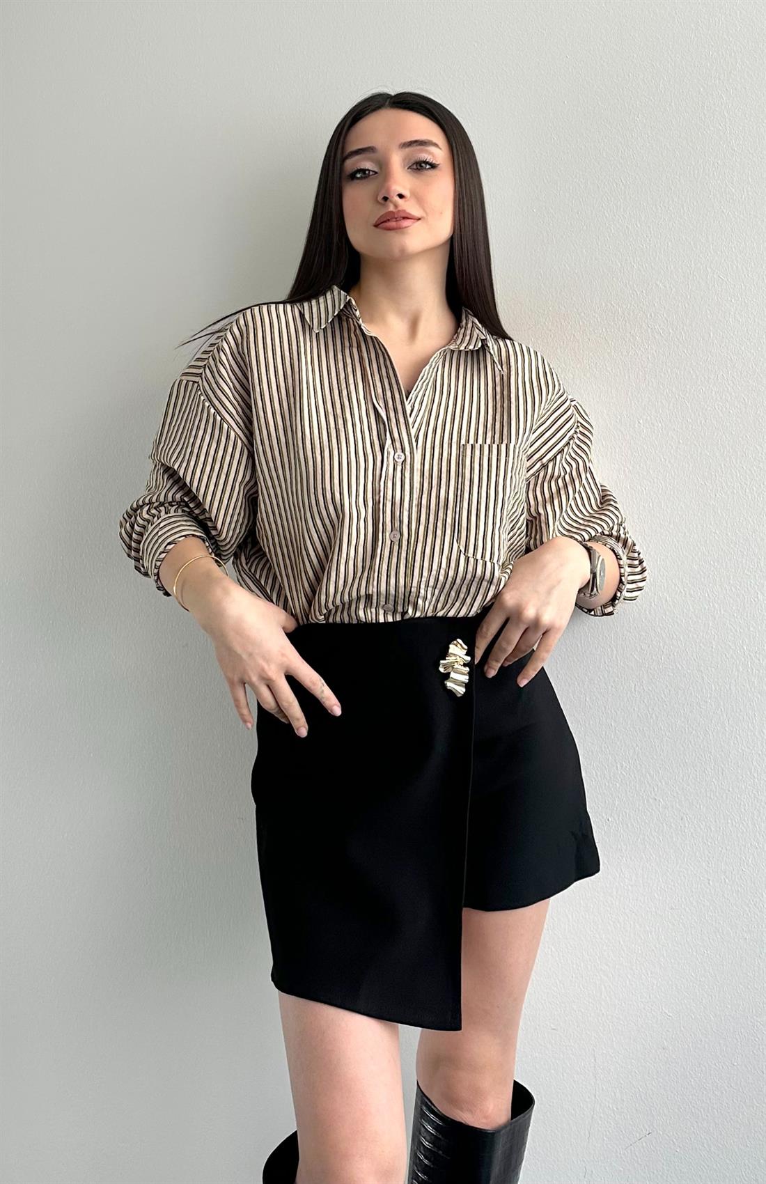 Cepli Oversize Vito Gömlek BEJ