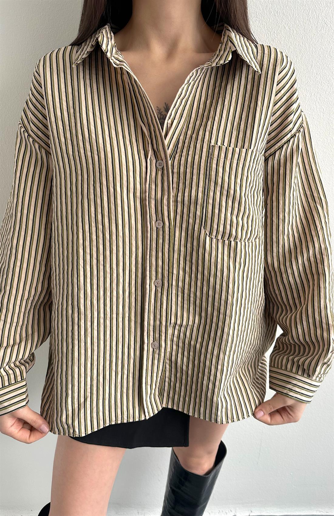 Cepli Oversize Vito Gömlek BEJ