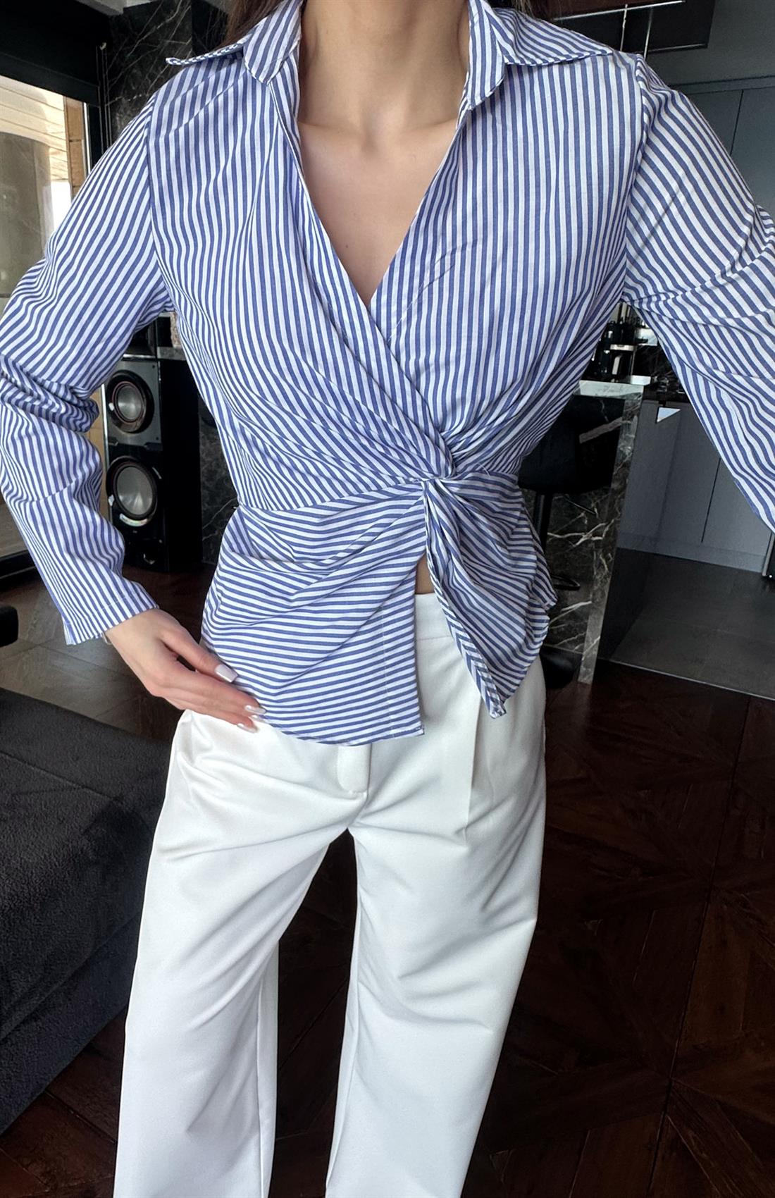 Çizgili Gömlek MAVİ