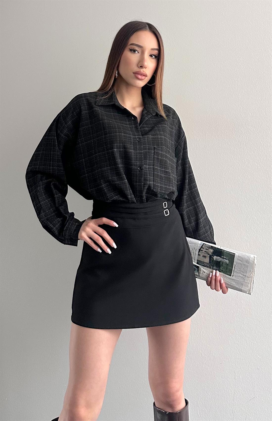 Ekose Gömlek SİYAH