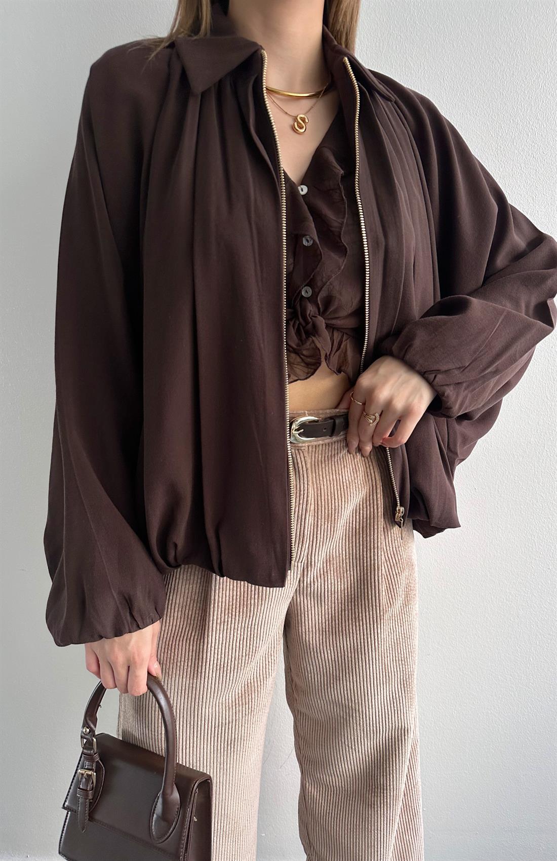 Yarasa Panço Gömlek KAHVERENGİ