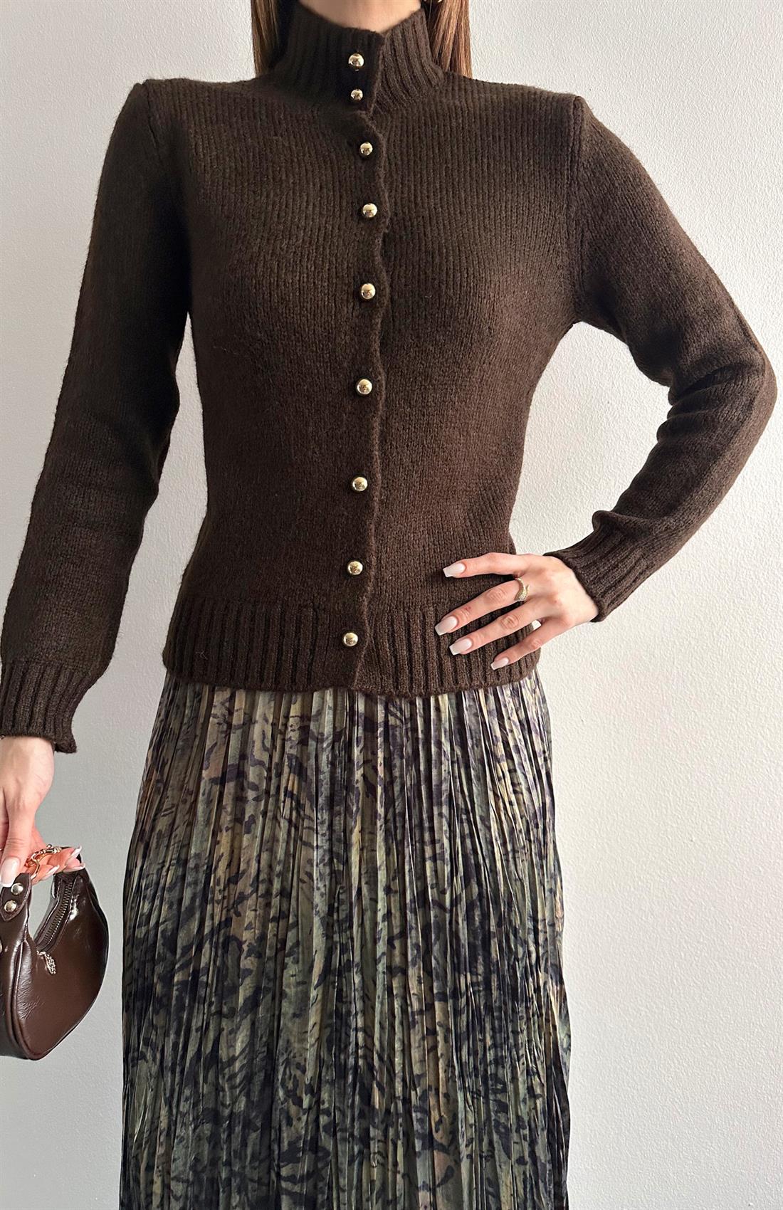 Boğazli Hırka KOYU KAHVE