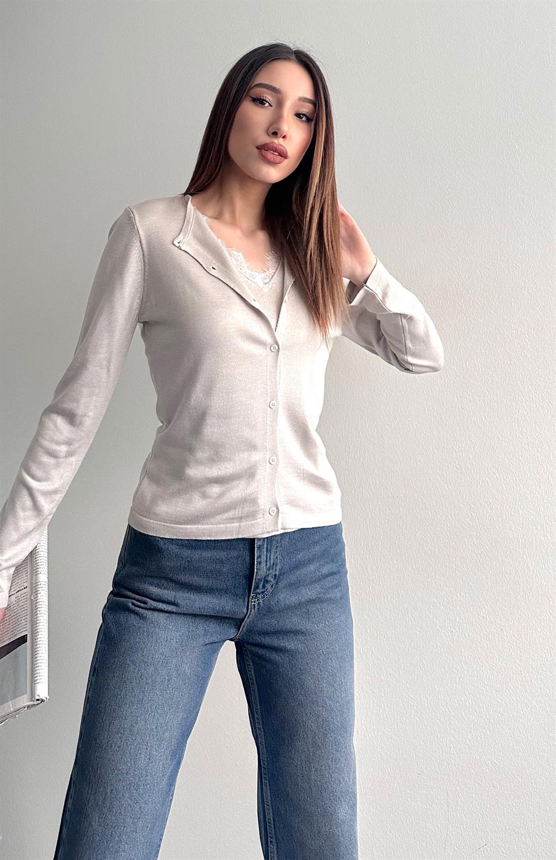 Kombine Dantel Hırka TAŞ