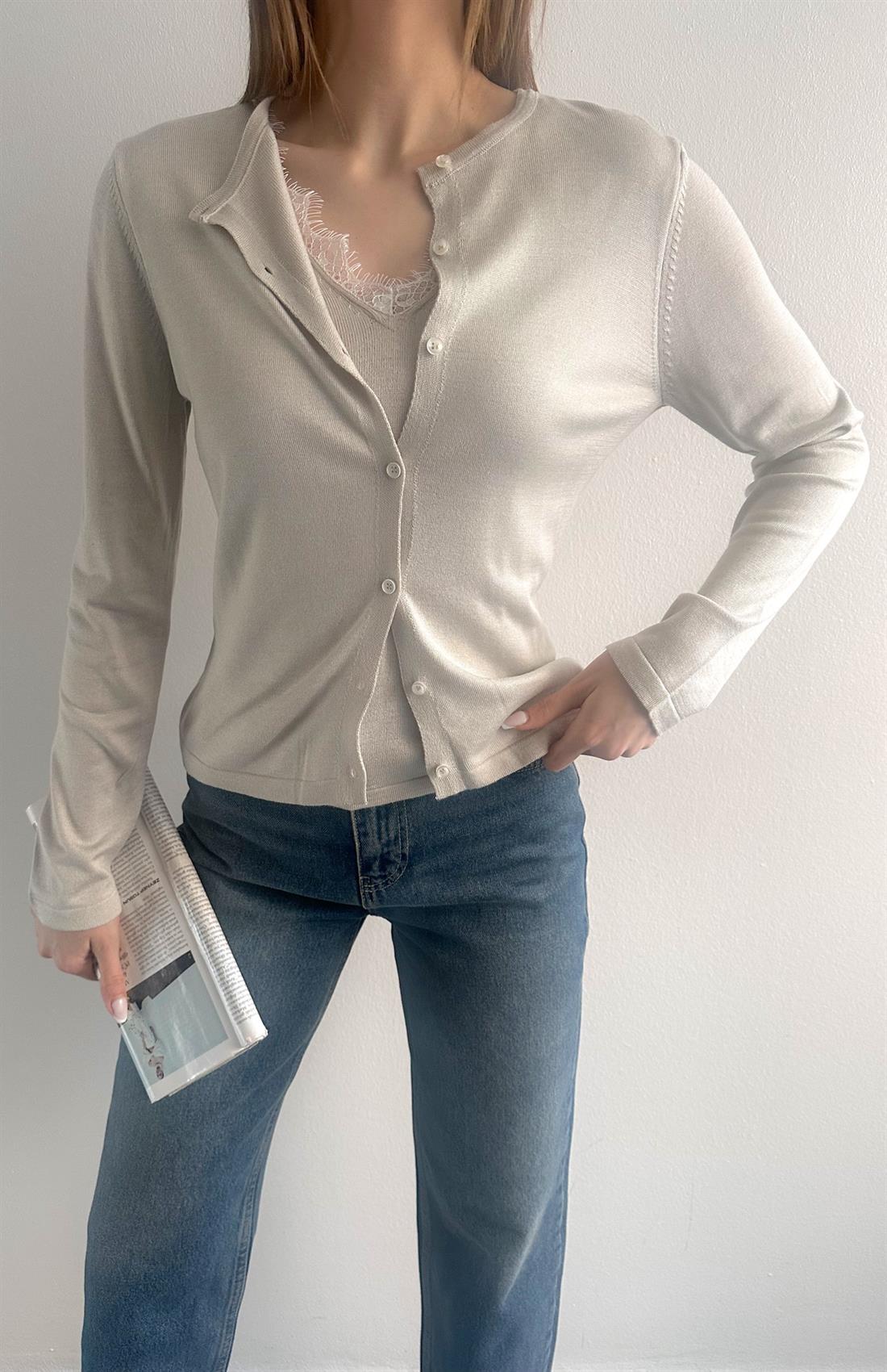 Kombine Dantel Hırka TAŞ