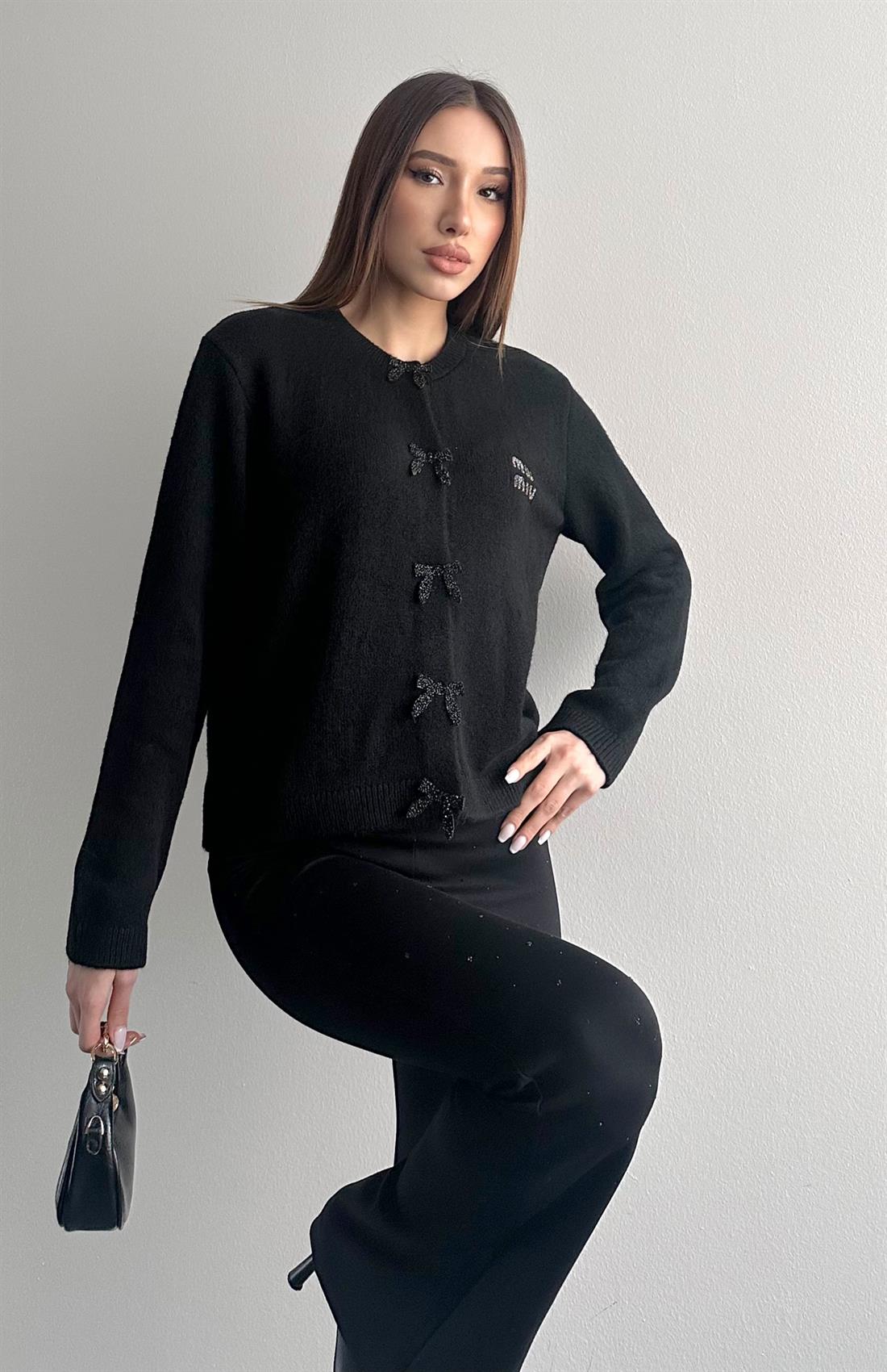 Kurdaleli Hırka SİYAH