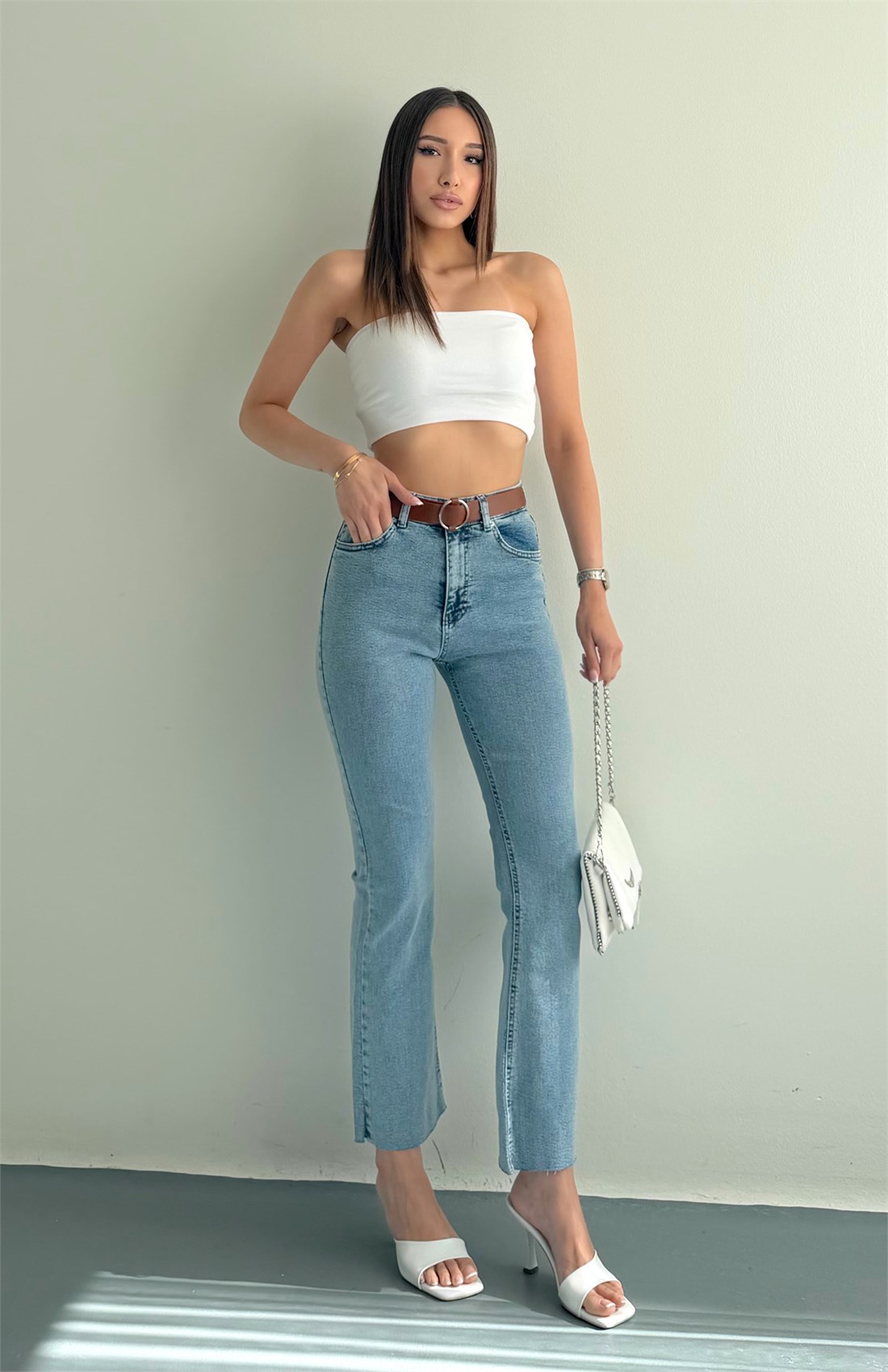 Bol Paça Kemerli Pantolon 006