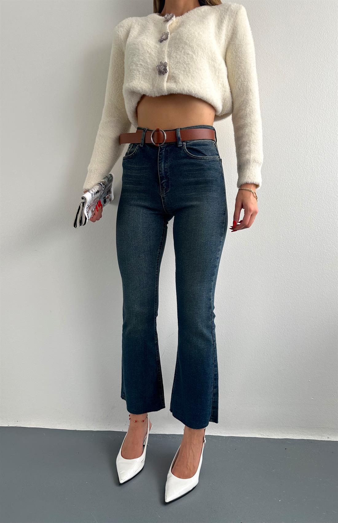 Bol Paça Kemerli Pantolon TİNT