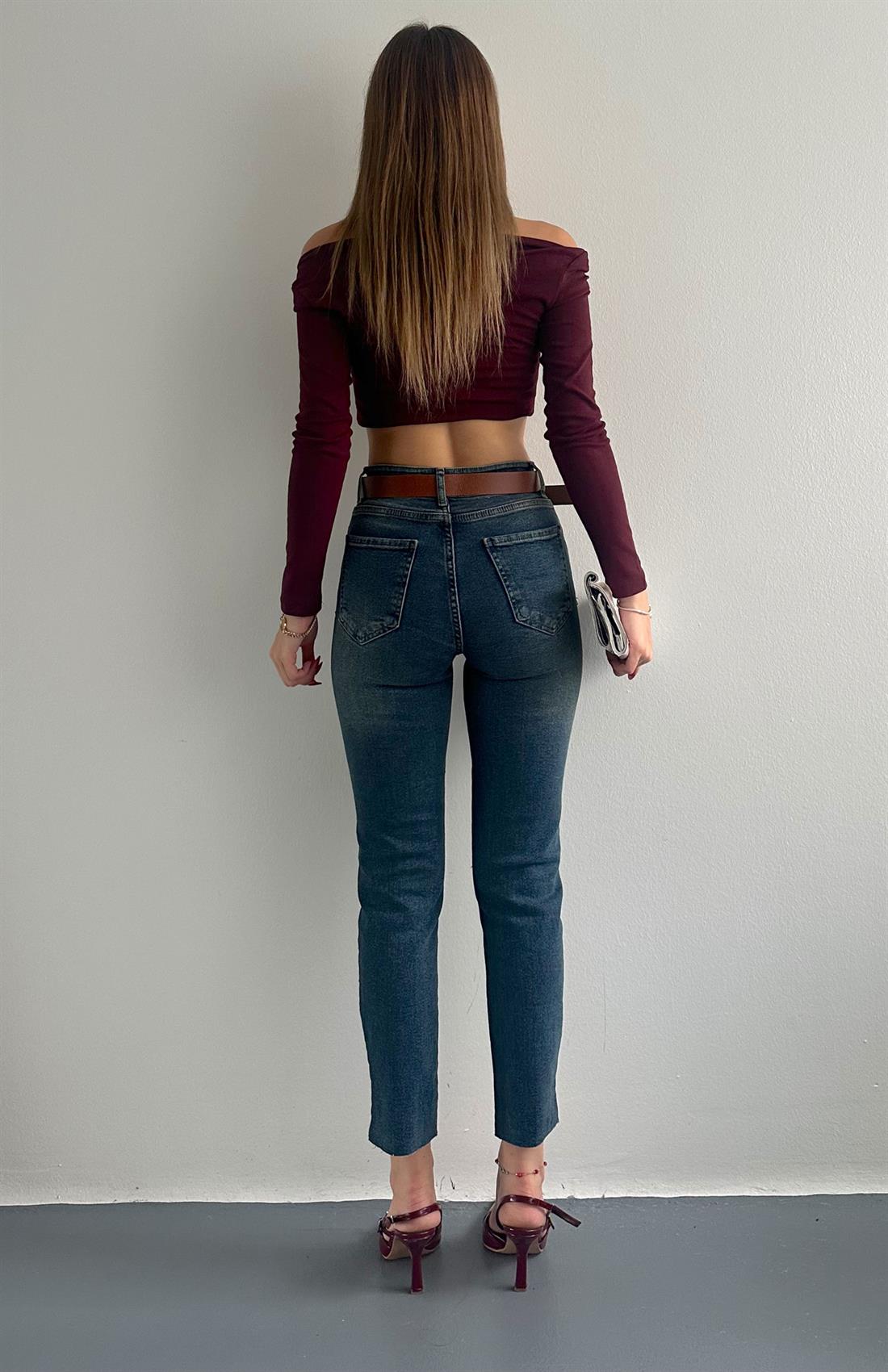 Dar Paça Kemerl Pantolon TİNT