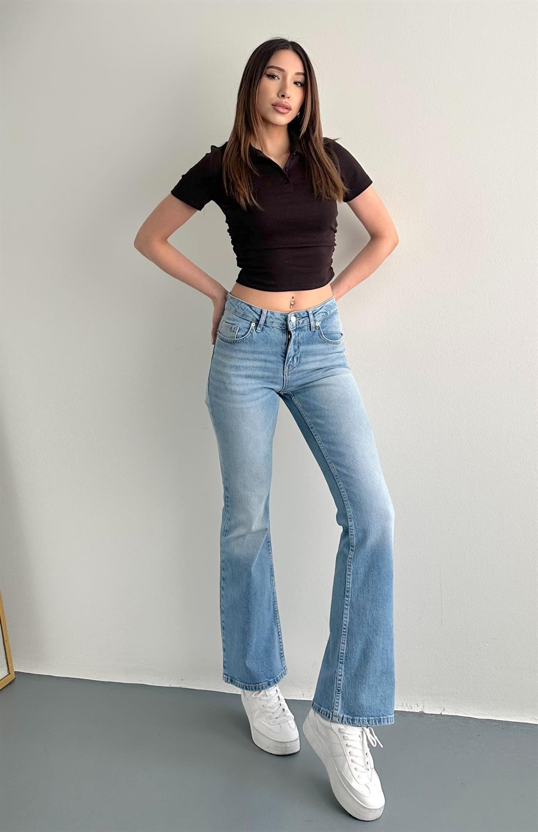 Düşük Bel Pantolon MAVİ