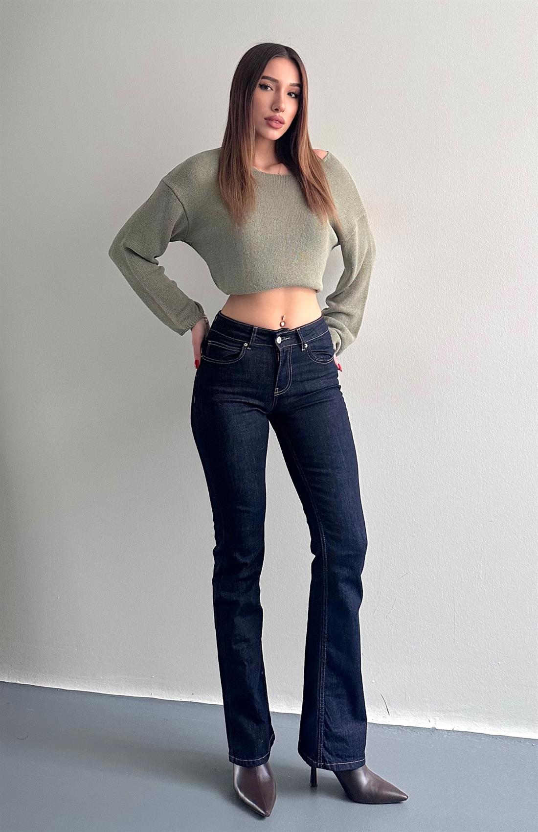 Düşükbel Bootcut Pantolon LACİVERT