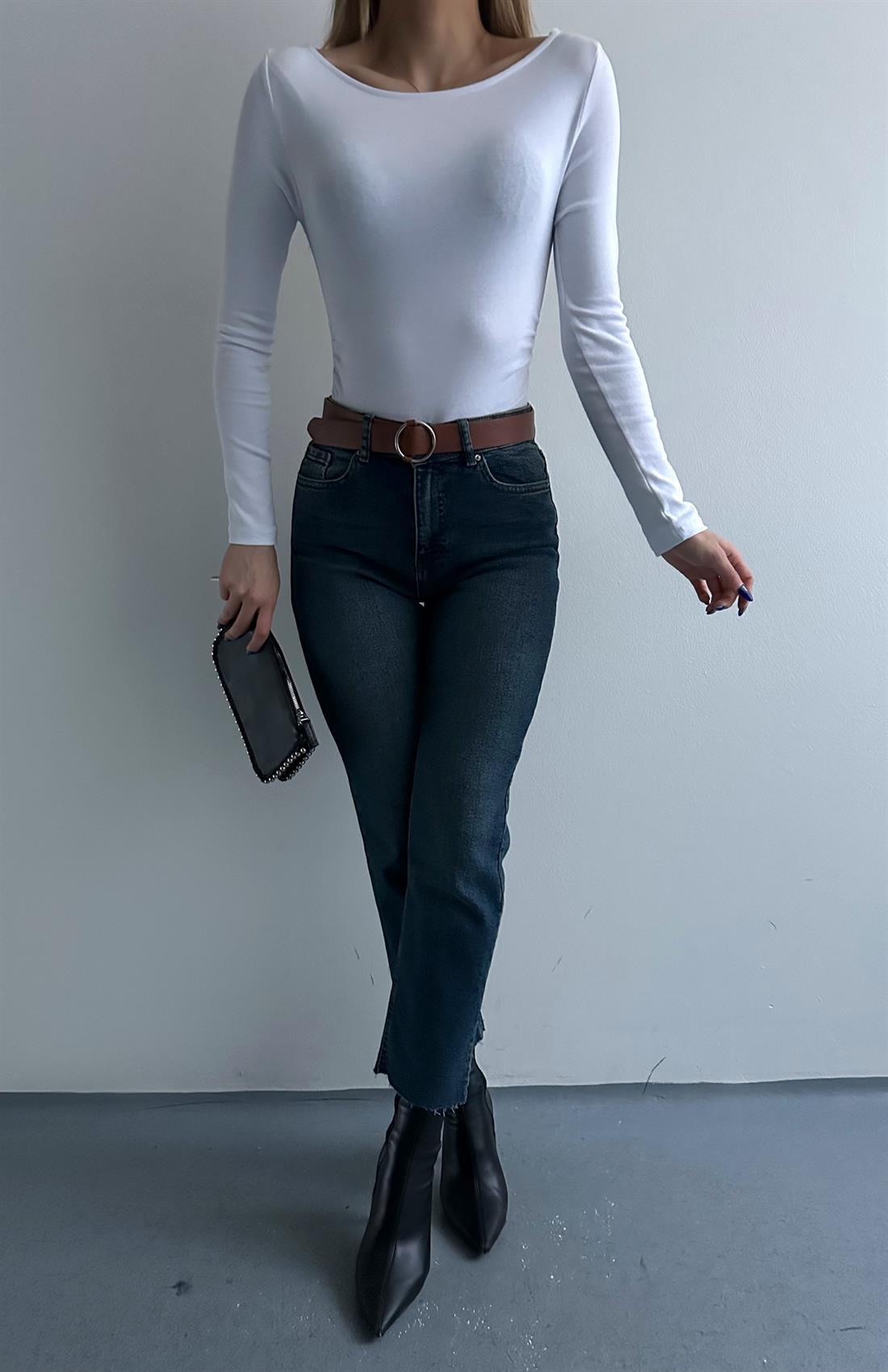 Kemerli Dar Paça Pantolon TİNT