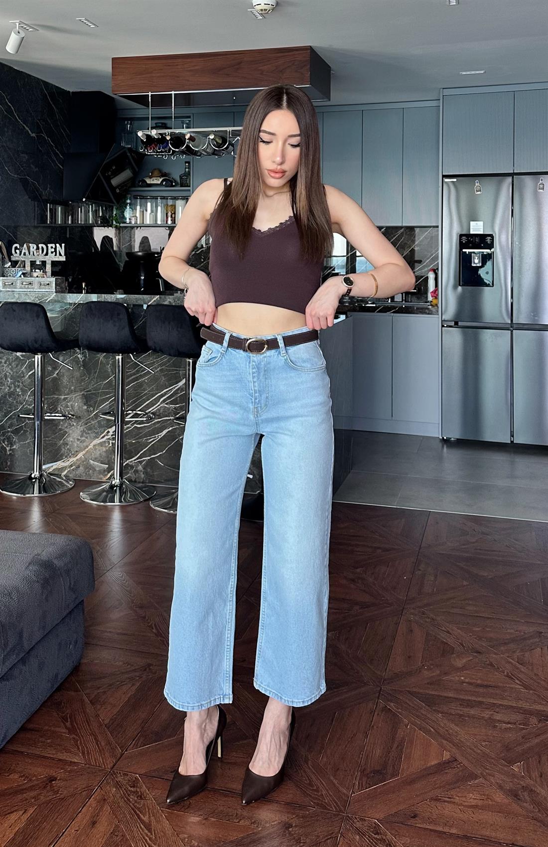 Kemerli Kısa Pantolon A.MAVİ