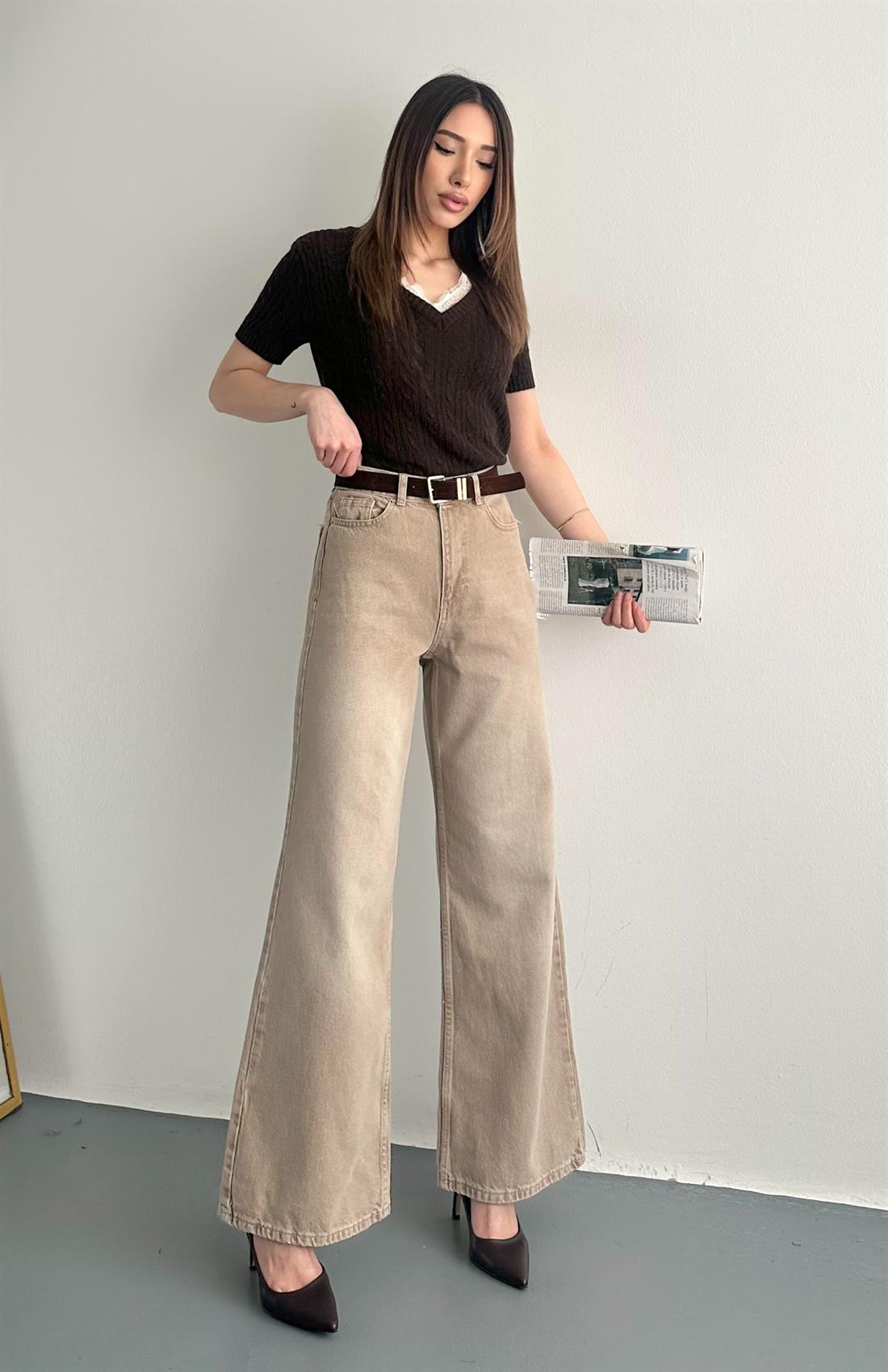Kemerli Pantolon BEJ