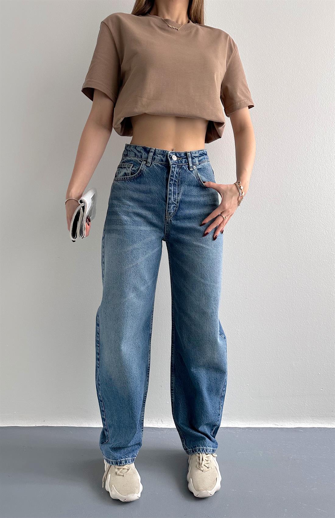 Likrali Relax Pantolon MAVİ