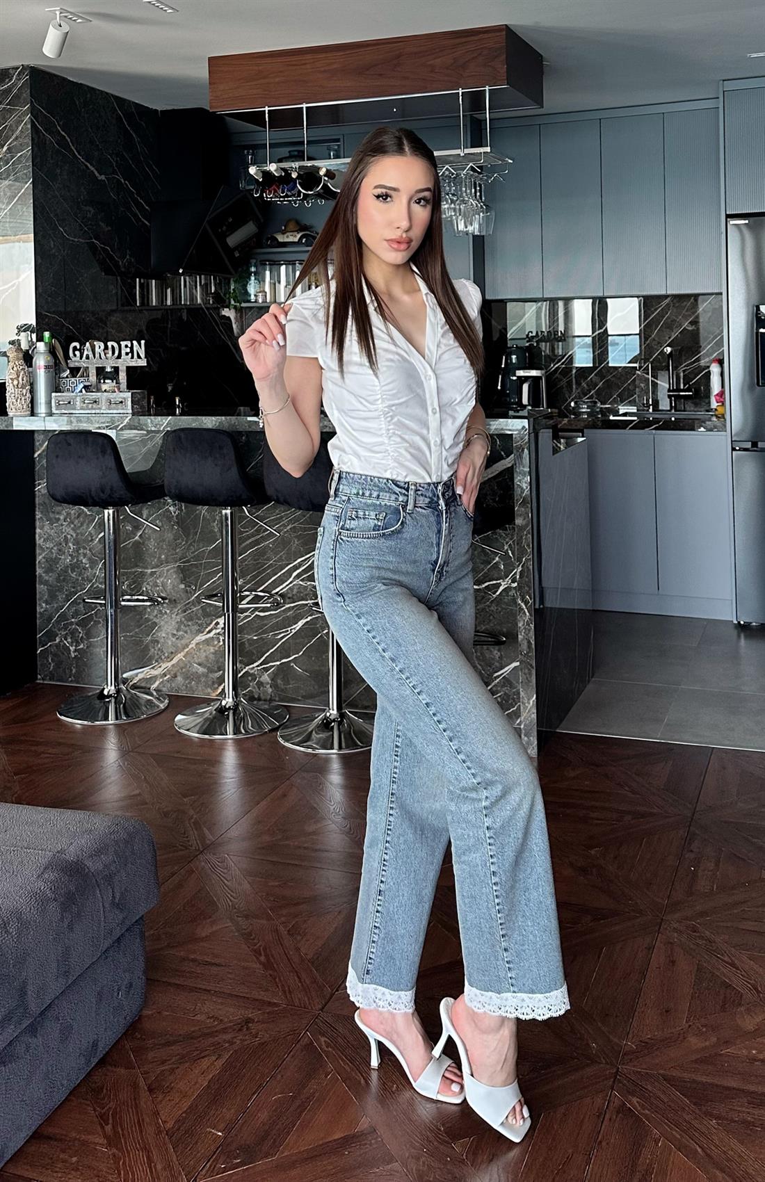 Paçasi Dantelli Pantolon TİNT