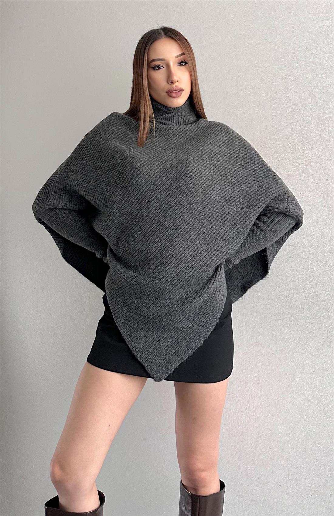 Boğazlı Triko Kazak ANTRASİT