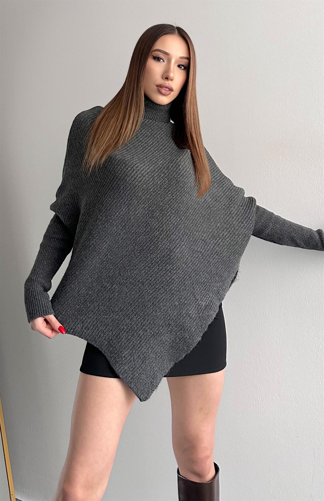 Boğazlı Triko Kazak ANTRASİT