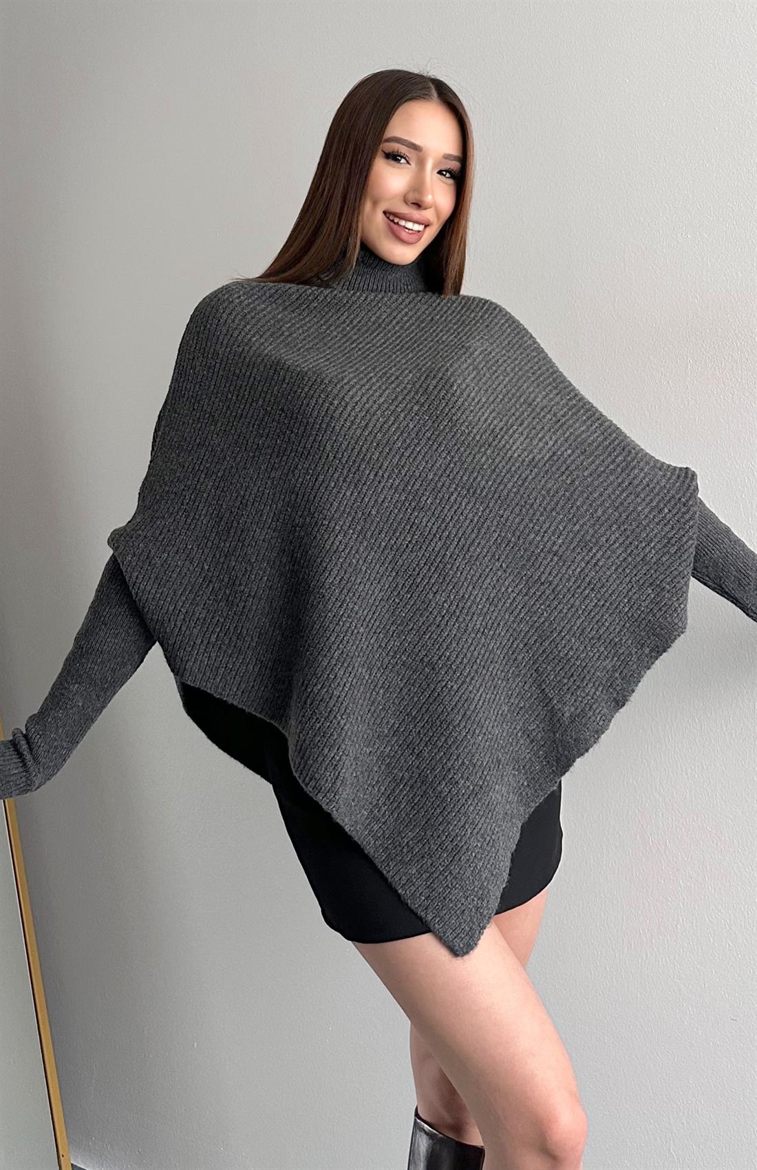 Boğazlı Triko Kazak ANTRASİT