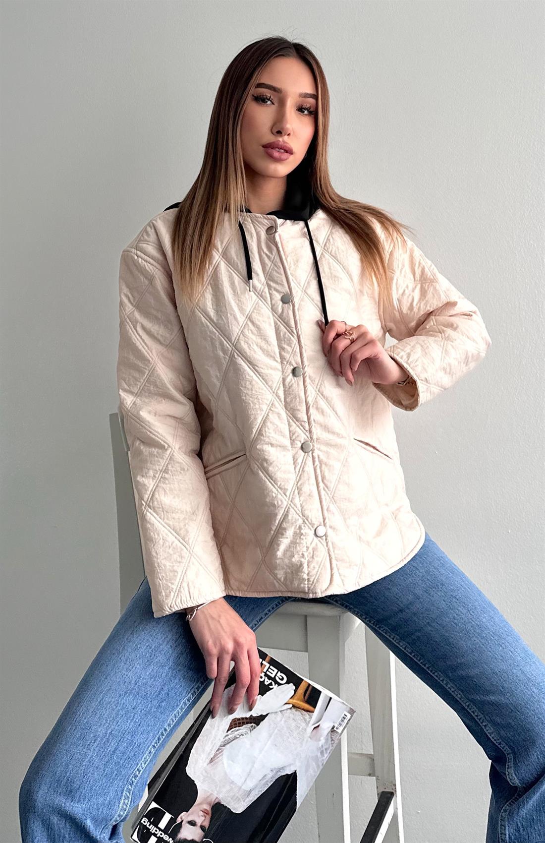 Baklava Desen Kapitone Mont TAŞ