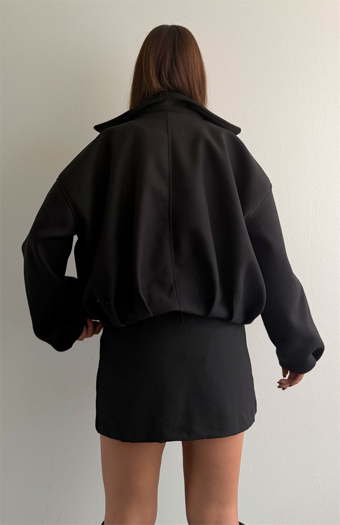 Bomber Kaşe Mont SİYAH