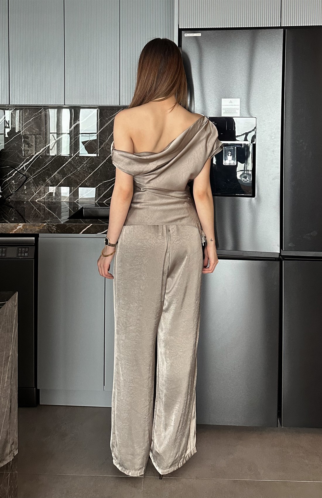 Bağcık Detaylı Pantolon VİZON