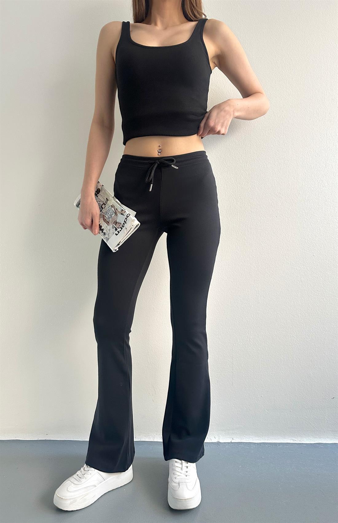 Beli İpli Pantolon SİYAH