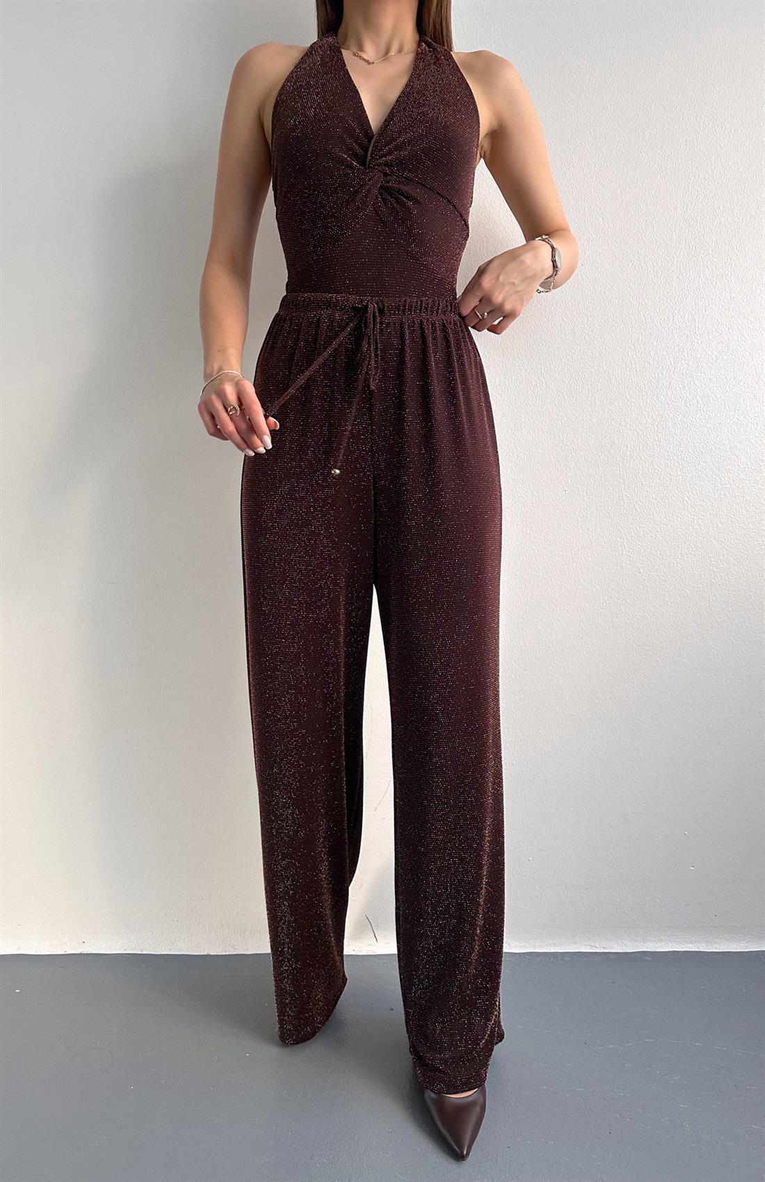 Beli Lastikli Pantolon KAHVERENGİ