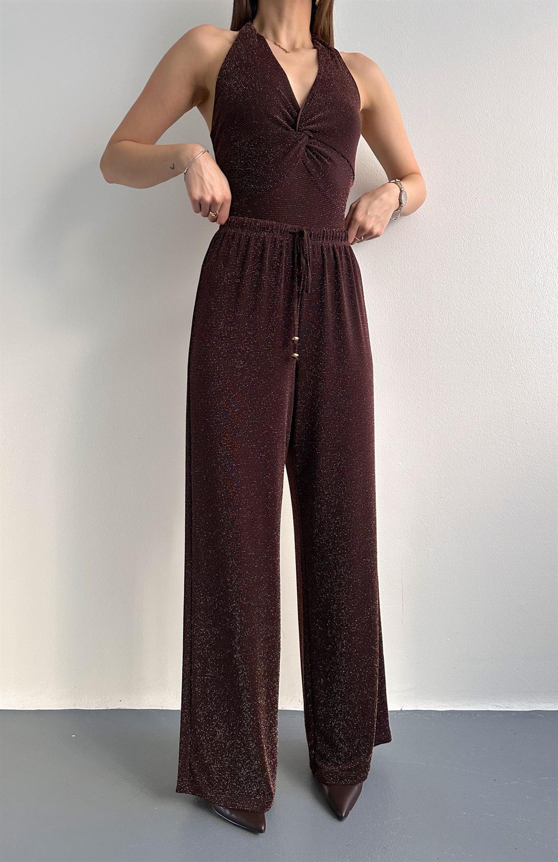 Beli Lastikli Pantolon KAHVERENGİ