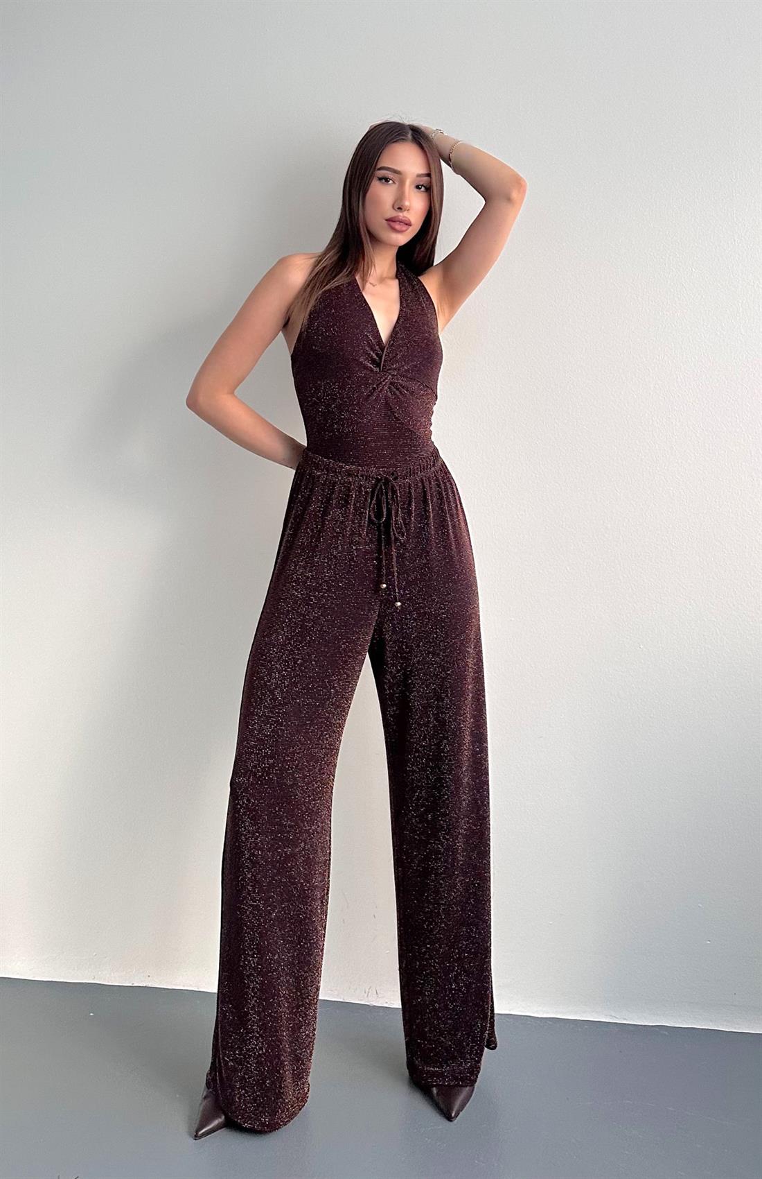 Beli Lastikli Pantolon KAHVERENGİ