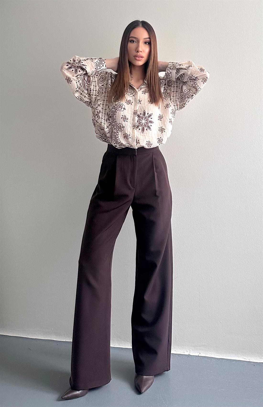 Bol Paça Pantolon KOYU KAHVE