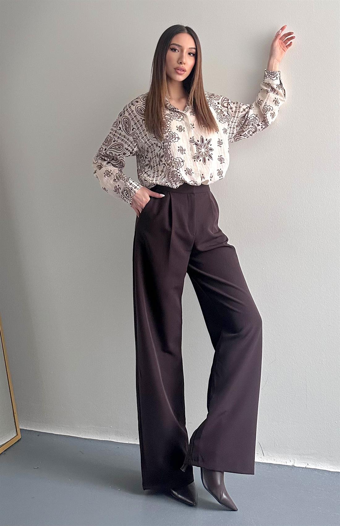 Bol Paça Pantolon KOYU KAHVE