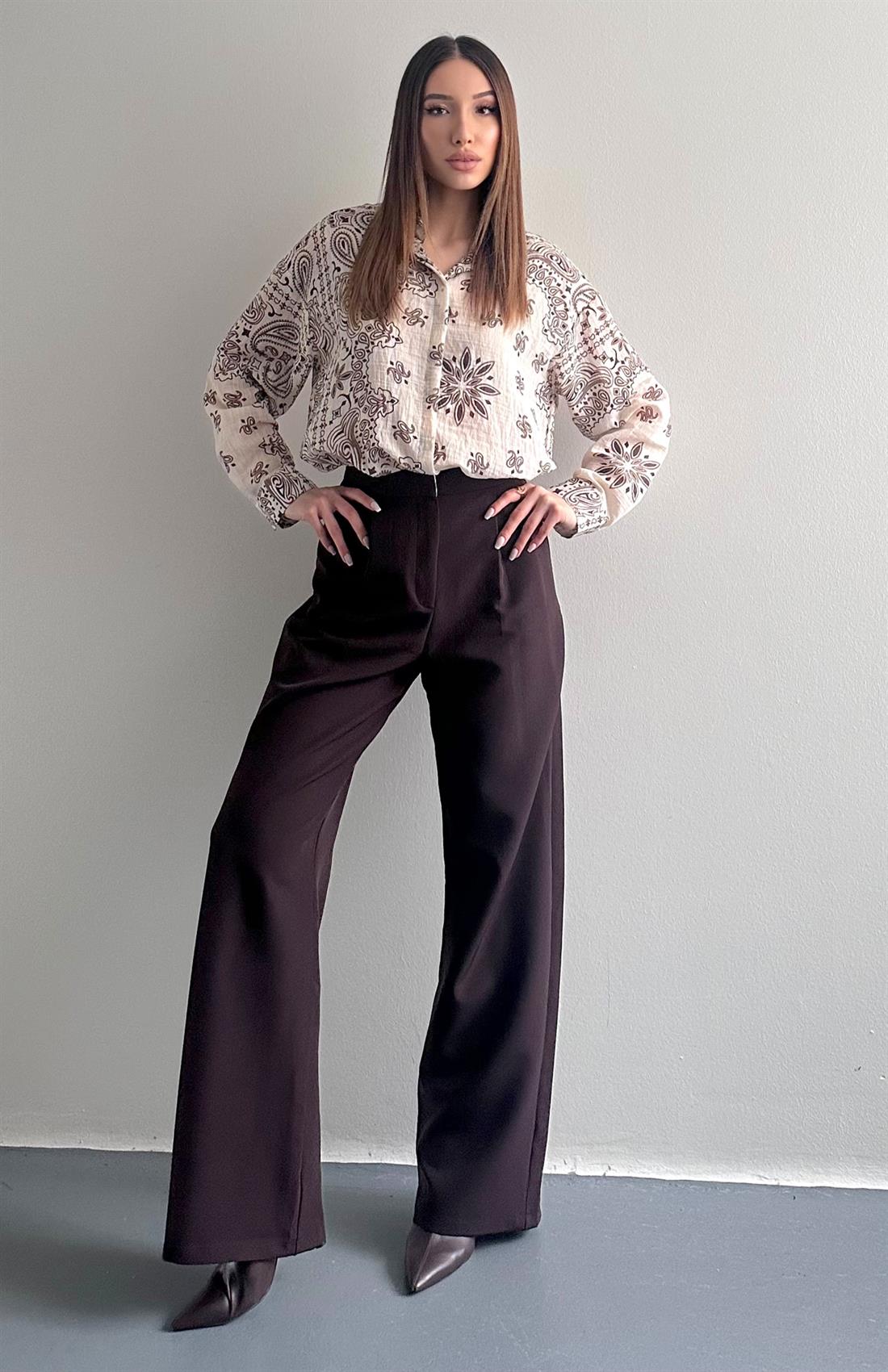 Bol Paça Pantolon KOYU KAHVE