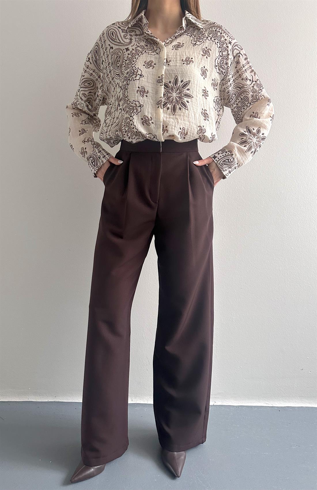 Bol Paça Pantolon KOYU KAHVE