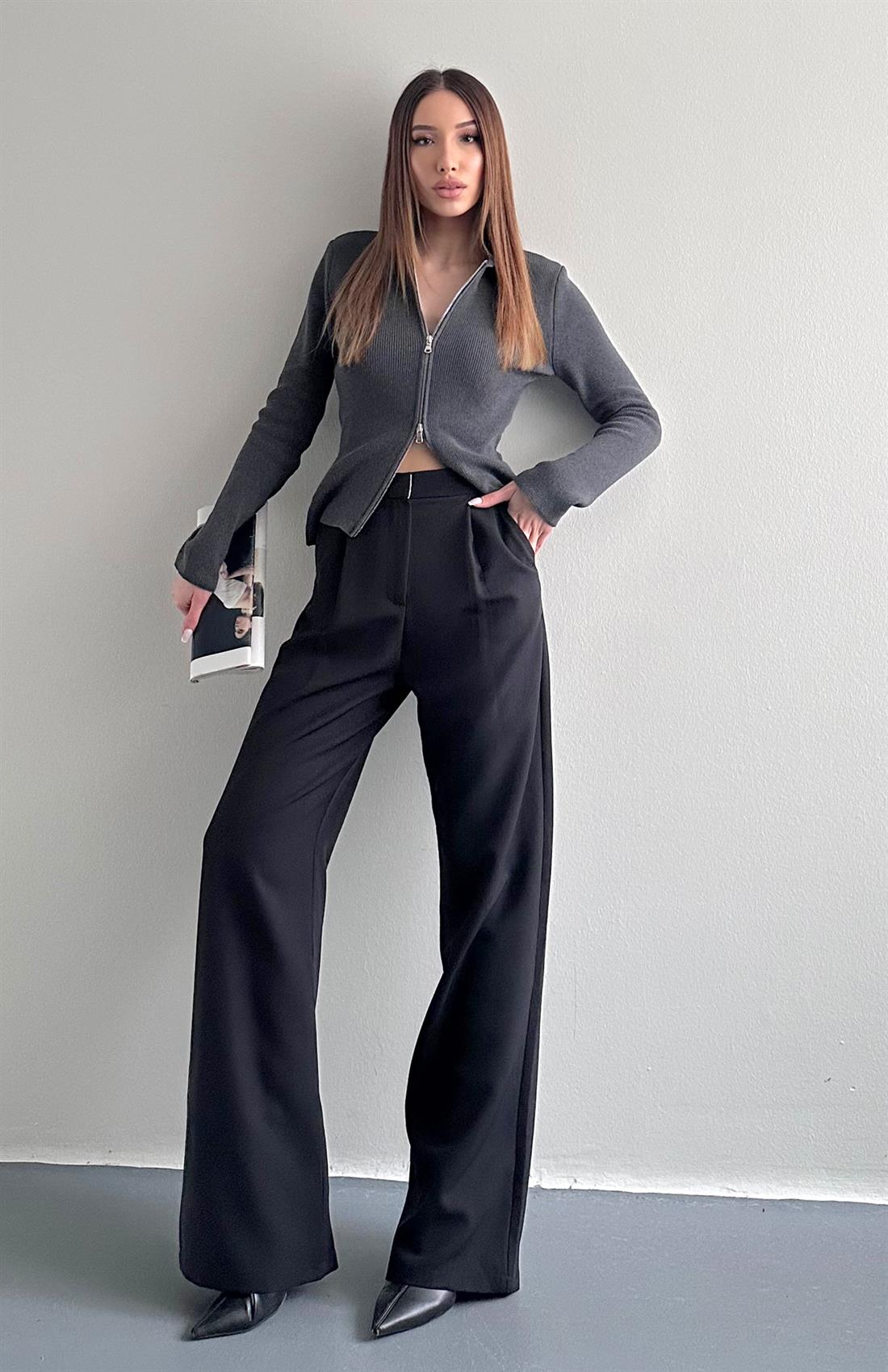 Bol Paça Pantolon SİYAH