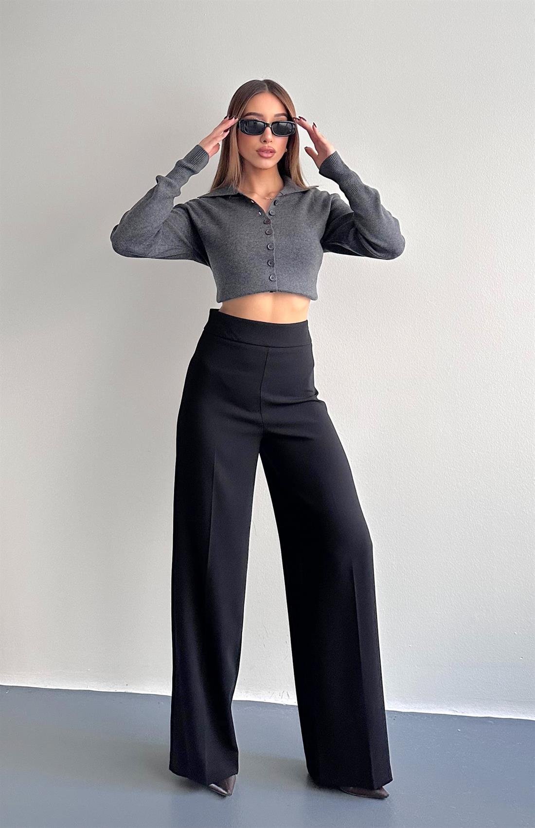 Bol Paça Pantolon SİYAH