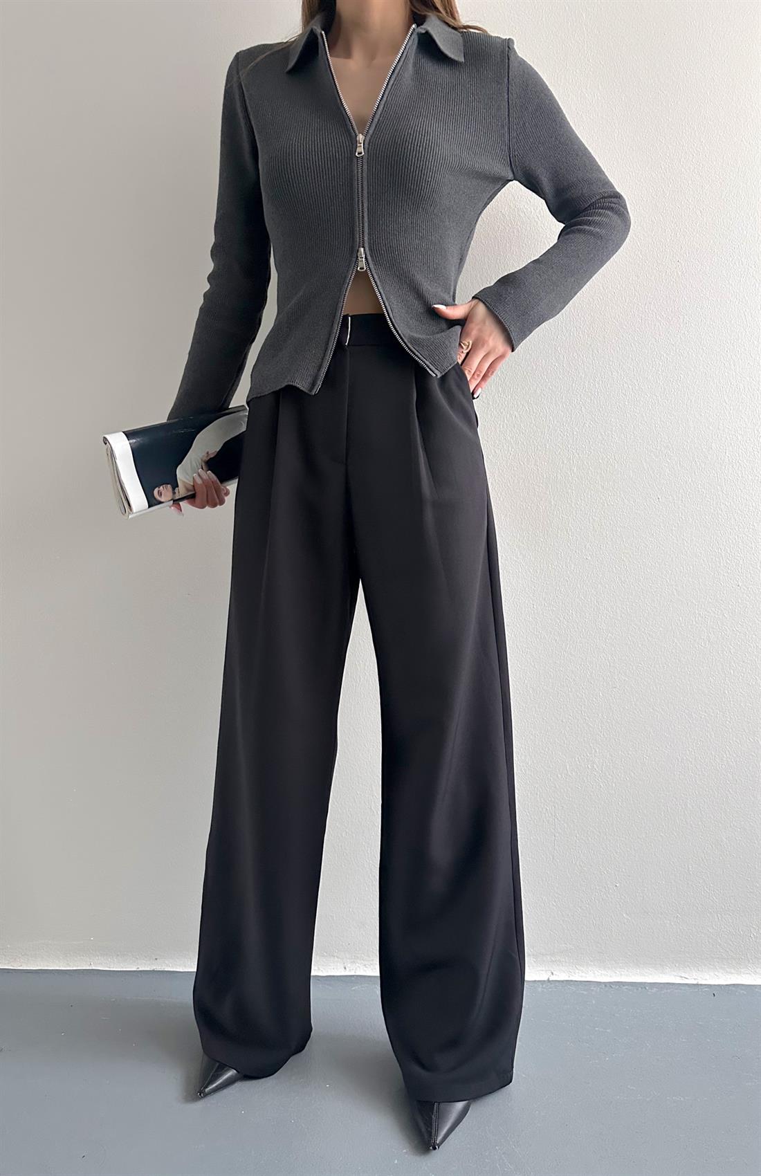 Bol Paça Pantolon SİYAH