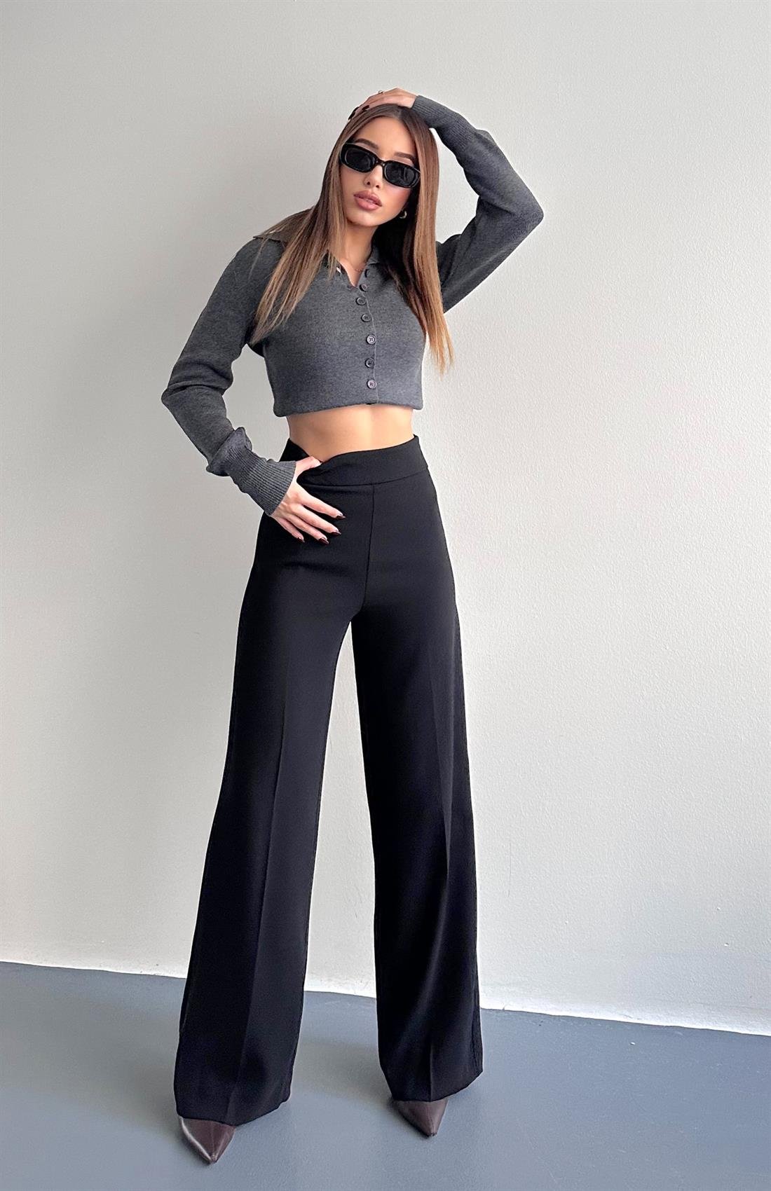 Bol Paça Pantolon SİYAH